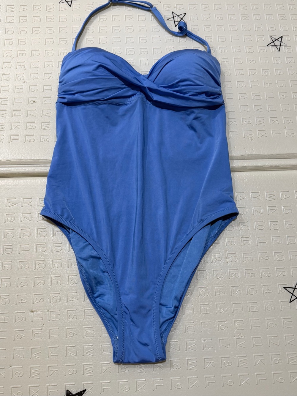 Letarte Light Blue Swim Top with Palm Logo
